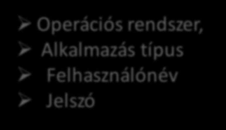 rendszer, Ø Alkalmazás típus Ø