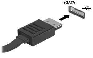 esata-eszköz csatlakoztatása VIGYÁZAT! esata-port.