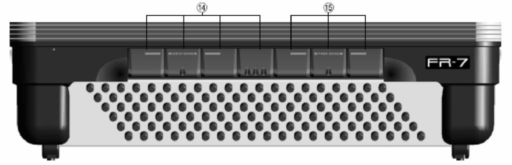 FR-7/FR-5 V Harmonika Panel leírások Basszus vezérl panel 9 POWER gomb Nyomja meg a gombot a V Harmonika bekapcsolásához (a gomb világít) vagy kikapcsolásához (a gomb sötét).