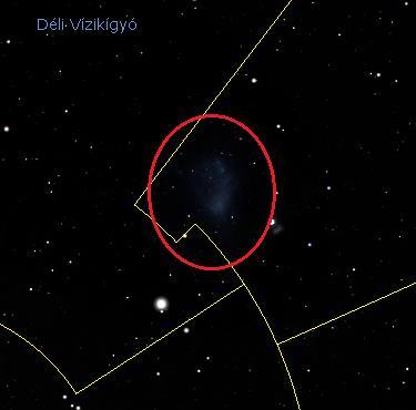 Tejútrendszerben (és kevesebb a fém) Nagy Magellán-felhő (LMC) 0,9 m, 11 x 9, az Aranyhal / Táblahegy csillagképekben 160 000 f.é., 14 000 f.