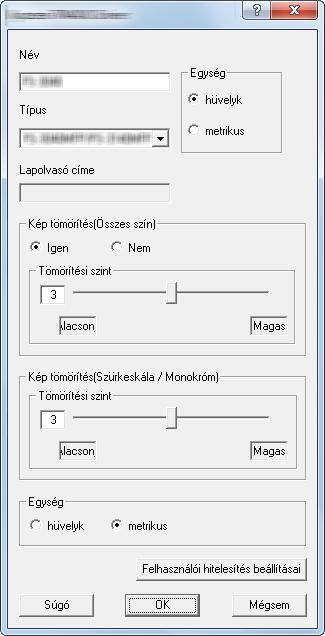 4 Állítsa be a mértékegységeket. 5 Ha SSL-t használ, jelölje be az SSL mellett lévő jelölőnégyzetet. 6 Kattintson az [OK] gombra.