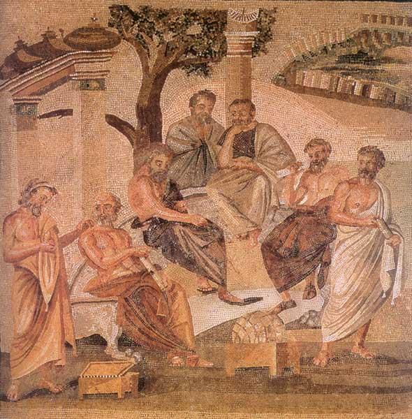 (Címfólia: Raffaello híres freskója, Az athéni iskola a vatikáni Apostoli Palotában.
