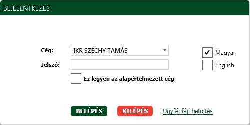 Oldal: 11 / 68 4 Bejelentkezés Az alkalmazás indításakor az alábbi bejelentkező panel jelenik meg. 12. Bejelentkezés képernyő 1. Válassza ki az alkalmazás nyelvét és a céget, amivel dolgozni szeretne.