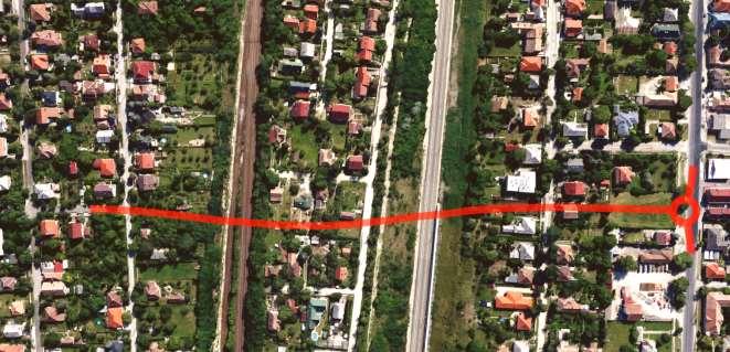 Ezek közül a legfontosabb, hogy a kérdéses áttörés vonala túl közel van a 32. ábra: A vizsgált helyszín felszínének magassági jellemzői jelenleg épülő Szent István úti kapcsolathoz.