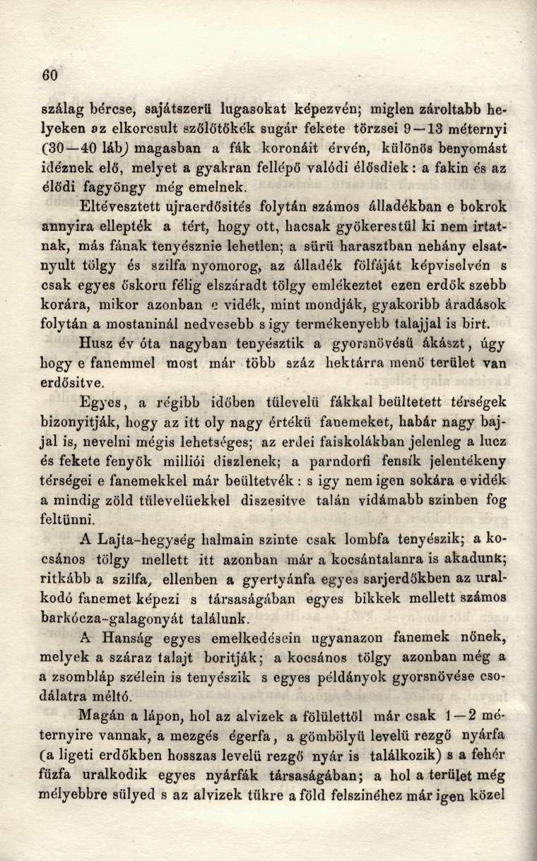 60 szalag bérese, sajátszerű lugasokat képezvén; miglen zároltabb helyeken az elkorcsult szőlőtőkék sugár fekete törzsei 9 13 méternyi (30 40 láhj magasban a fák koronáit érvén, különös benyomást