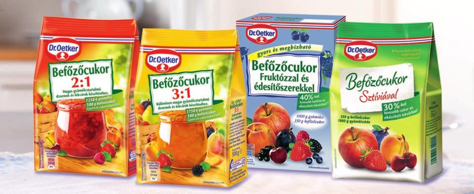 A jó lekvár titka A Dr. Oetker befőzőszerekben a természetes gyümölcspektin teszi lehetővé, hogy a hosszadalmas főzési folyamatot 1-3 percre rövidítsük.