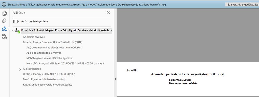 létrehozóját, ezt csak a tanúsítvány tartalmából lehet megállapítani) jelző sorra, akkor részletesebb információ jelenik meg. 38.