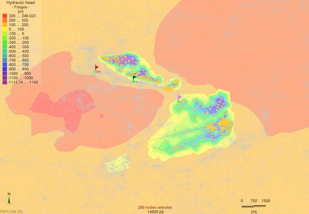 Várható vízmennyiségek A IV. bányaüzemben összesen 4 836 641 m 3, az V. bányaüzemben 1 471 310 m 3 üregtérfogat keletkezett, ebből a 7.