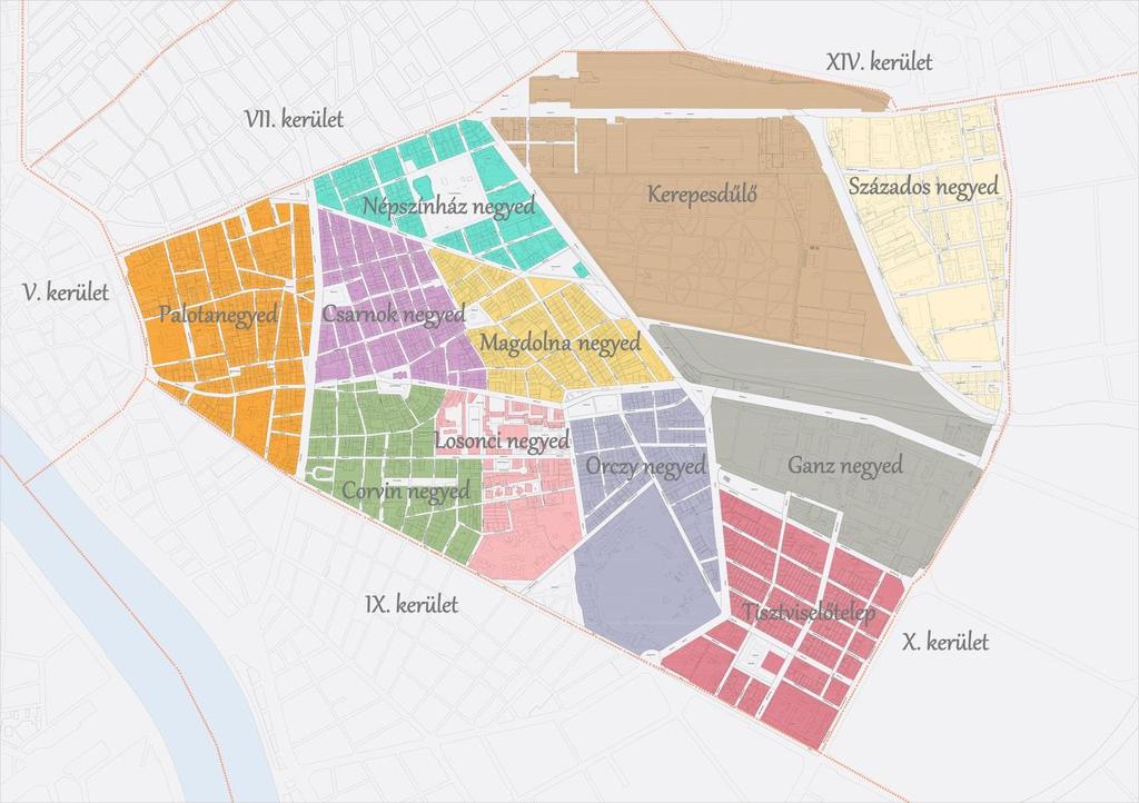 Településrészek bemutatása Józsefváros Budapest hetedik legnépesebb kerülete. Területe 6,85 km 2, ez alapján a 18.