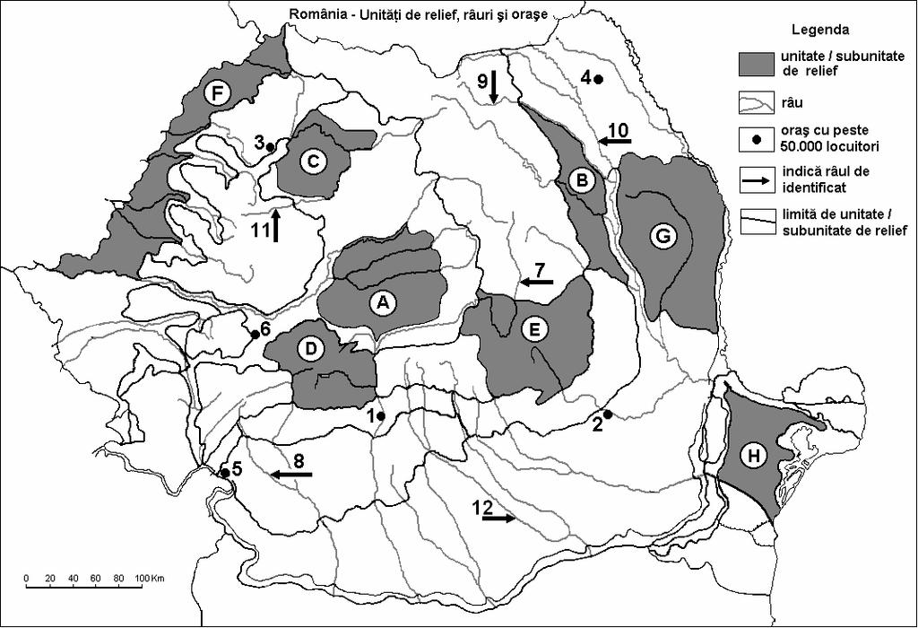 3. Az A betővel jelölt ország neve 6 pont C. ĺrjátok a vizsgalapra a helyes válaszok betőjelét: 1. A Duna áthalad a következı számmal jelölt városon: a. 1 b. 3 c. 8 d. 12 2 pont 2.