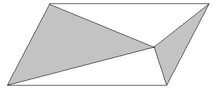 3.) Egy paralelogramma belső pontját összekötöttük a csúcsokkal (ld. rajz).