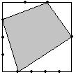 ) Hányad része a négyzet területének a háromszög területe?(a megjelölt pontok a négyzet oldalait négy-négy egyenlő részre osztják.