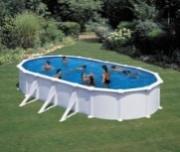 Fehér ATLANTIS Medence fémfalú m3 homokszűrő Biztonsági létra Alátét fólia - HUF KITPROV1028 1000 x 550 x 132 cm 56 10 m3/h
