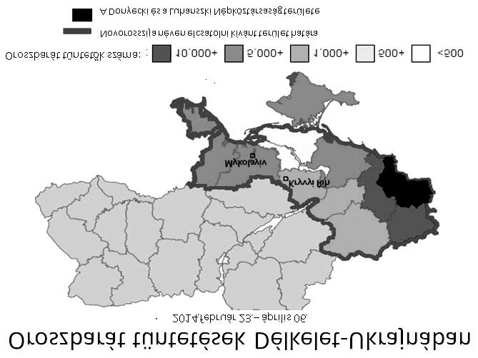 BIZTONSÁGPOLITIKA 1. ábra. Oroszbarát tüntetések Délkelet-Ukrajnában 10 nyelvi törvény ellen is tüntettek, szerették volna, hogy az orosz is hivatalos nyelv legyen.