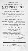 A munka elsősorban nem orvos olvasóknak készült, s mint ilyen egyike volt a legelső, tudományos alapon álló egészségnevelő kiadványoknak. (Győry 149. old.) A két rész egybekötve, későbbi, XIX.