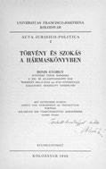 Fűzve, kiadói papírborítékban, megkímélt állapotban. 3. Bónis György A történeti alkotmány. Kolozsvár, 1944. Minerva. 333-346 p. Fűzve, kiadói papírborítékban, megkímélt állapotban. 4.