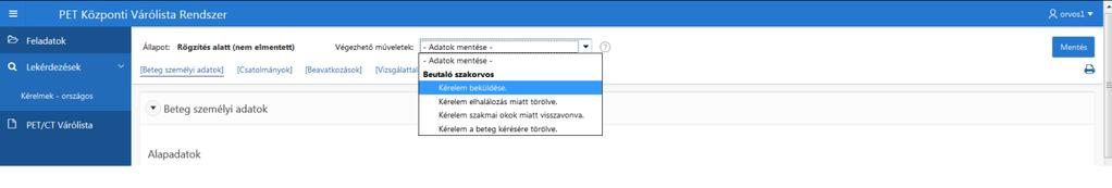 Adatok mentése, ill. Kérelem beküldése esetén is a rendszer vizsgálja az adatokat, az azok közötti összefüggéseket, és a talált hibákat kiírja.