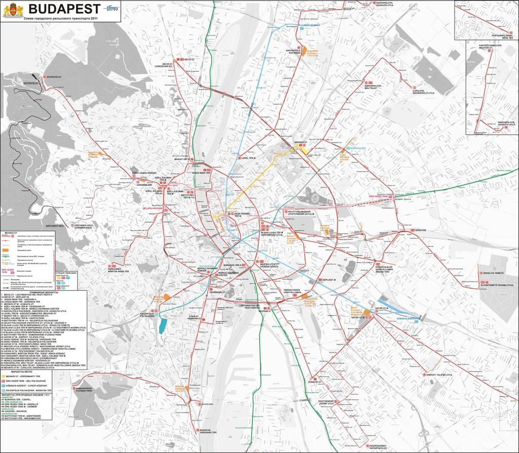 A villamosok számokban vonalhálózat Viszonylatok száma 32 db Viszonylatok hossza (végállomástól végállomásig: 272