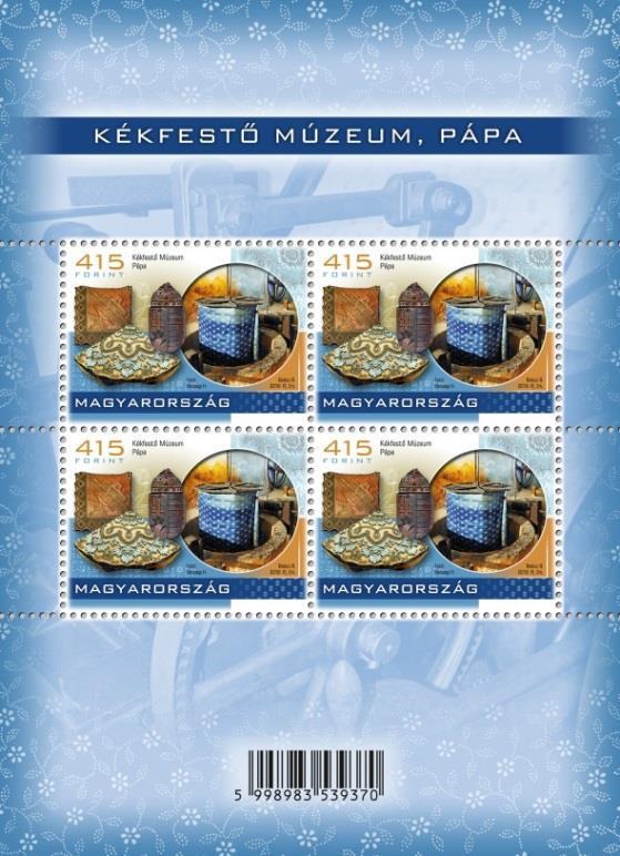 bélyegsorozatát. Az aktuális címleteken a nyíregyházi Jósa András Múzeum és a pápai Kékfestő Múzeum érdekes és látványos kincsei közül válogattunk.