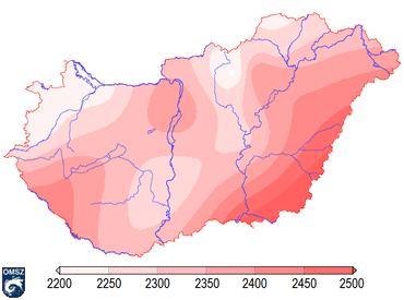 A napsütéses órák száma 2011-ben A napsütéses órák száma 2012-ben 4.