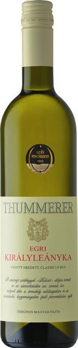 Thummerer Királyleányka 2016/2017 Eger Halvány zöldessárga szín, enyhén muskotályos friss szőlővirág illat, üde, karcsú, lendületes bor, szép savháttérrel.