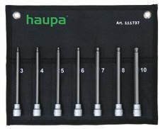 1/4" = 25 mm bitek A cikksám tartalma: 1 kompakt irányváltós racsnis kar 1/4" 11 dugókulcs betétek 4-12 1/4" 1 toldat rövid 1/4" 1 1/4" adapter bitbefogáshoz 1 1/4" toldat a T