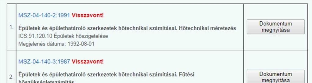 MSZ EN ISO 10456:2008 Építési anyagok és termékek.