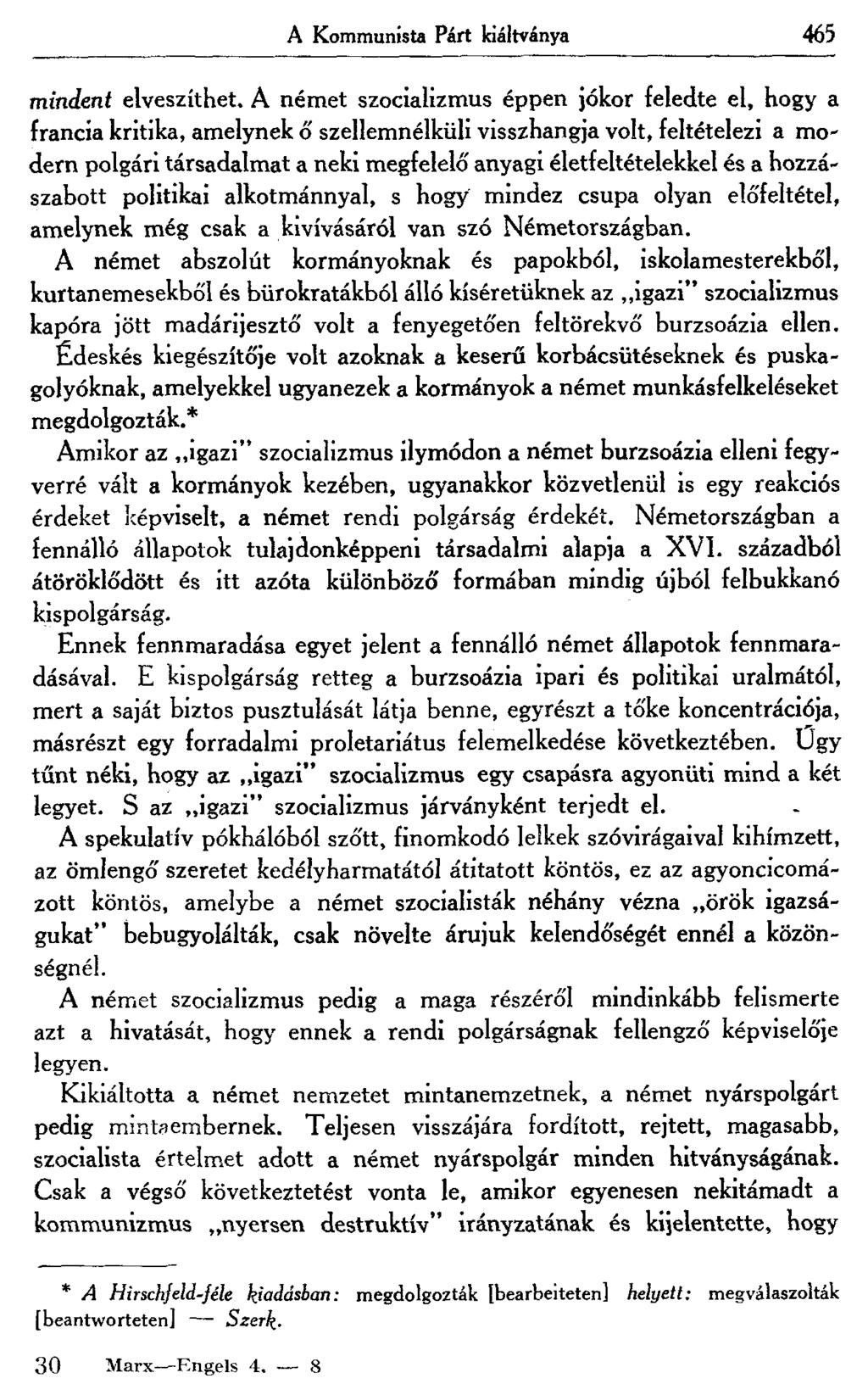 A Kommunista Párt kiáltványa 465 mindent elveszíthet.
