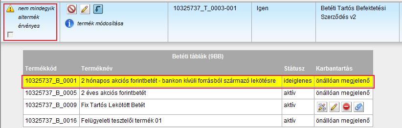 Erre a Karbantartás oszlopban levő önállóan megjelenő felirat is felhívja a figyelmünket.