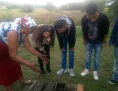 The local value-saving young people in front of the