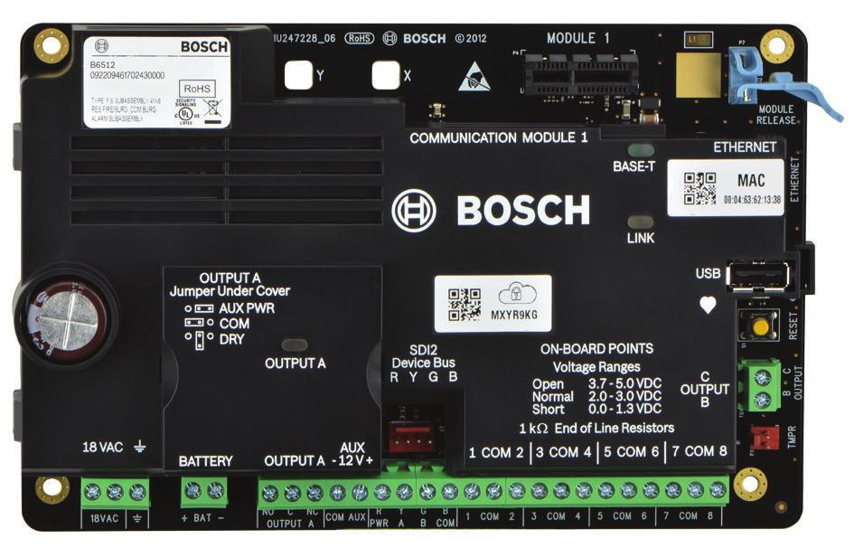 Behatolásjelző riasztórendszerek B6512 IP-Központ, 96 pontos B6512 IP-Központ, 96 pontos www.boschsecurity.