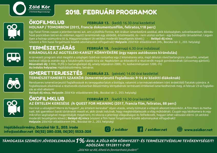 2018. FEBRUÁR 9. Jeges felfrissülés Péntekenként 20.