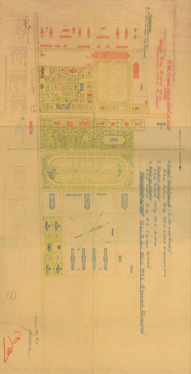 helyszínrajza, 1929-1931
