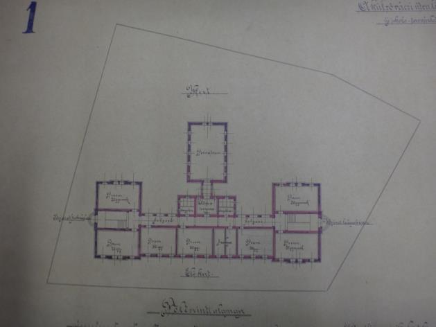 25. ábra: A Külső Váci úti iskola alaprajza. (BFL XV. 17. d.