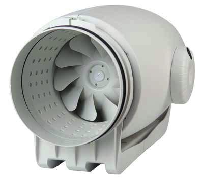 Alacsony profilú vegyes áramlású ventilátorok hangelnyelő szigeteléssel, rendkívül halk működés a ventilátor burkolata műanyagból készül, egy speciálisan kialakított belső felülettel rendelkezik,