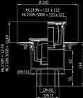 HL304 Összefolyós rendszerű padlólefolyó 3db oldalsó bekötéssel, visszacsapó szeleppel 0,5 l/s PE, nemesacél V2A Vízszintes csatlakozás, 3db oldalsó DN40 bekötéssel, hegeszthető, vagy tokosan