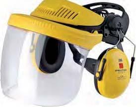 Combinaţie de set de căşti Hellberg cu vizor incolor din policarbonat şi antifoane ED 2H Ear Defender. Confort şi protecţie maximă pentru utilizatori, fără a necesita şi cască de protecţie.