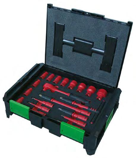 1 220370 ABS- műanyag doboz SysCon S Racsnis átváltós kar 250 mm, 1/2 T dugószár 200 mm, 200 mm, 1/2 Hosszabbító szár: 125 és 250 mm, 1/2 Dugókulcs betétek 1/2, 10, 11, 12, 13, 14, 17, 19, 22, 24,