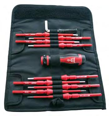 2 komponensű markolat (1000 V) 1-6 Nm vagy 0,5-3,5 Nm TX 8-9 - 10-15 - 20-25 - 30 vagy TX 8-9 - 10-15 - 20, HEX 4-5 PZ/FL 1 PZ/FL 2 Négyszögkulcs Nyomatékcsavarhúzó cserélhető toldalékszárakkal