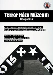 A Tudományos Diákkör következő ülése 2014. március 26-án, szerdán, 11.50-kor lesz a Terror Háza Múzeumban.