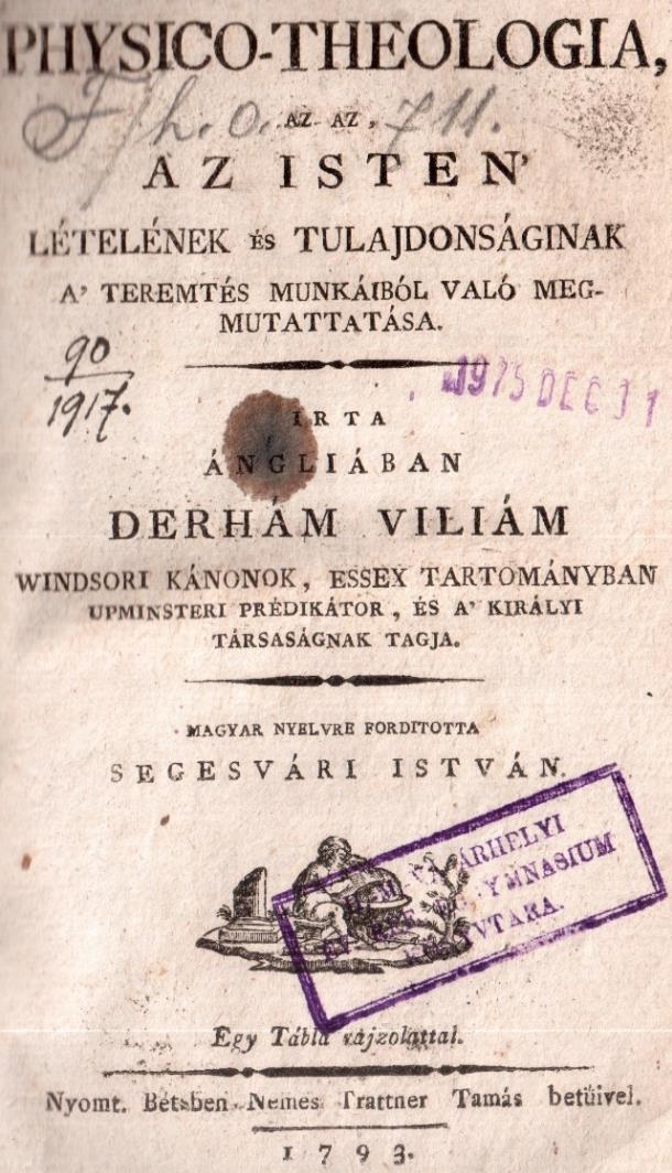 (1787-1788) fordításában, benne Szőnyi