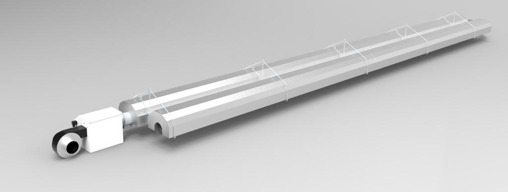 Az U csöves kivitelű sötétsugárzó berendezés felépítése, összeszerelési távolságok U fordító Kombinált tartó Égőfej 1300mm 3. ábra: Az U csöves kivitelű készülék felépítése Összeszerelés 1.