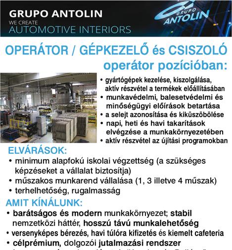 Fizetett betanulási időszak, többműszakos munkavégzés, modern színvonalas munkakörnyezet. Kiemelkedő bónuszrendszer, hétfőtől- péntekig tartó munkavégzés!