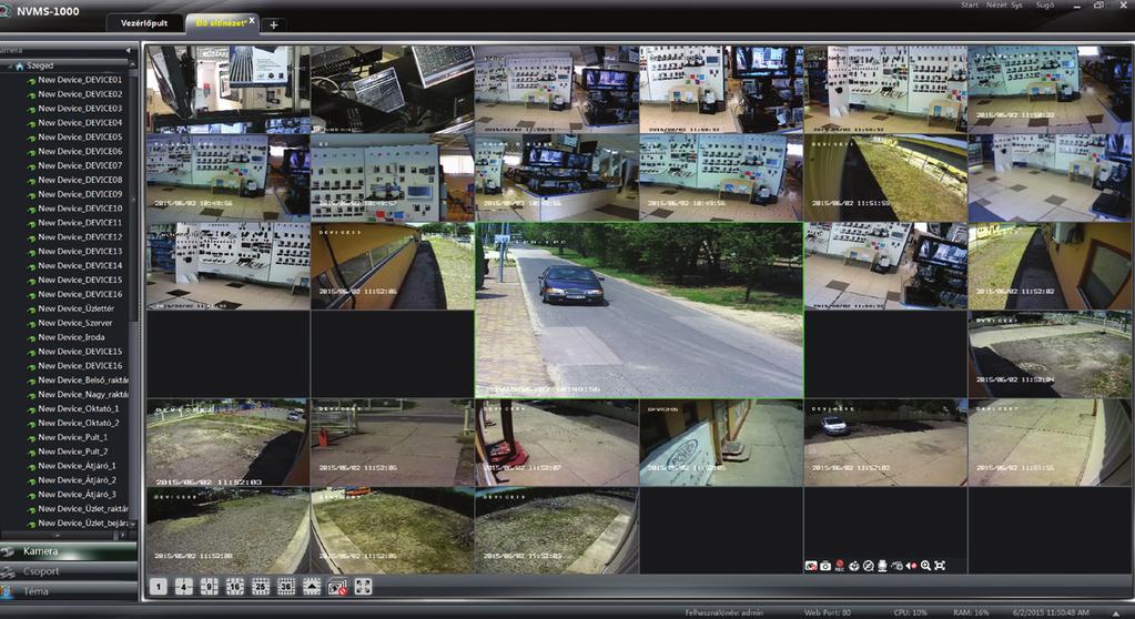 NVMS 1000 EGYÉNI KÉPFELOSZTÁS NVR ÜZEMMÓD ANALITIKA Az NVMS 1000 egy PC-re telepíthető, ingyenes CMS szoftver, amellyel minden TechSon DVR, NVR és IP-kamera távolról kezelhető.