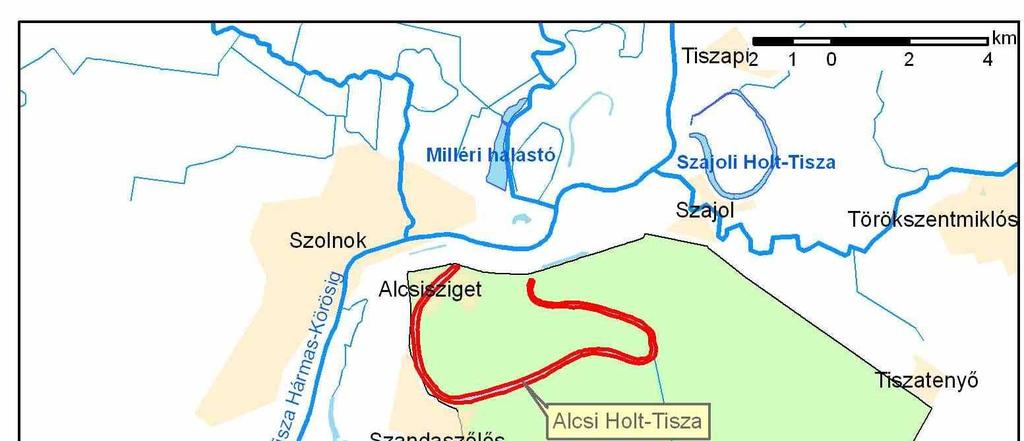 1.14. Teljes vízgyűjtőn érintett települések: Szolnok (Alcsisziget, Szandaszőlős), Szajol, Rákóczifalva,