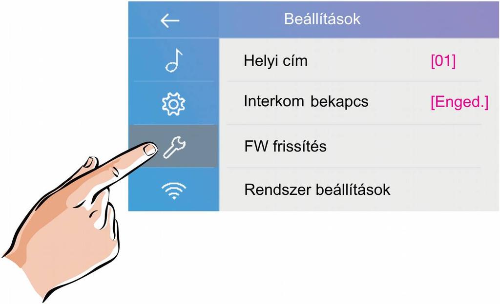 6.3. Telepítői beállítások Ebben a menüben ellenőrizheti a készülék címét, engedélyezheti vagy tilthatja az