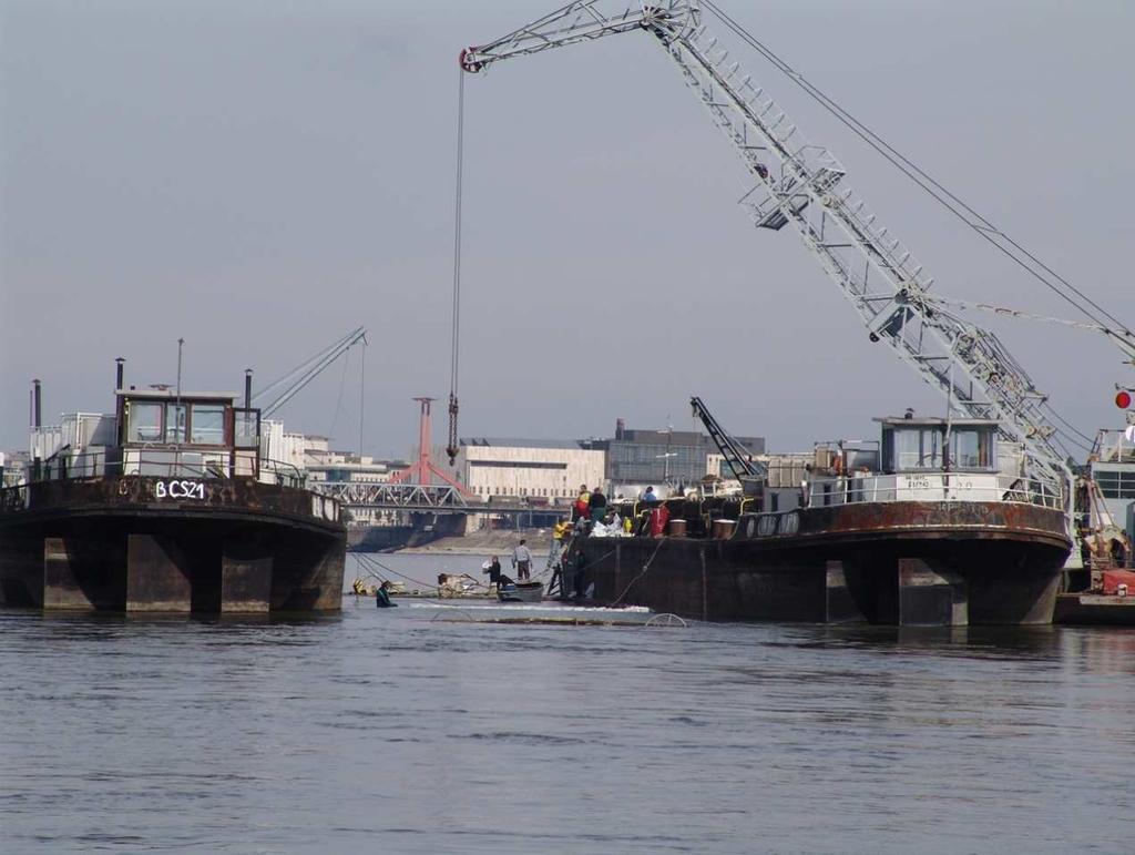 The salvage of the barge and