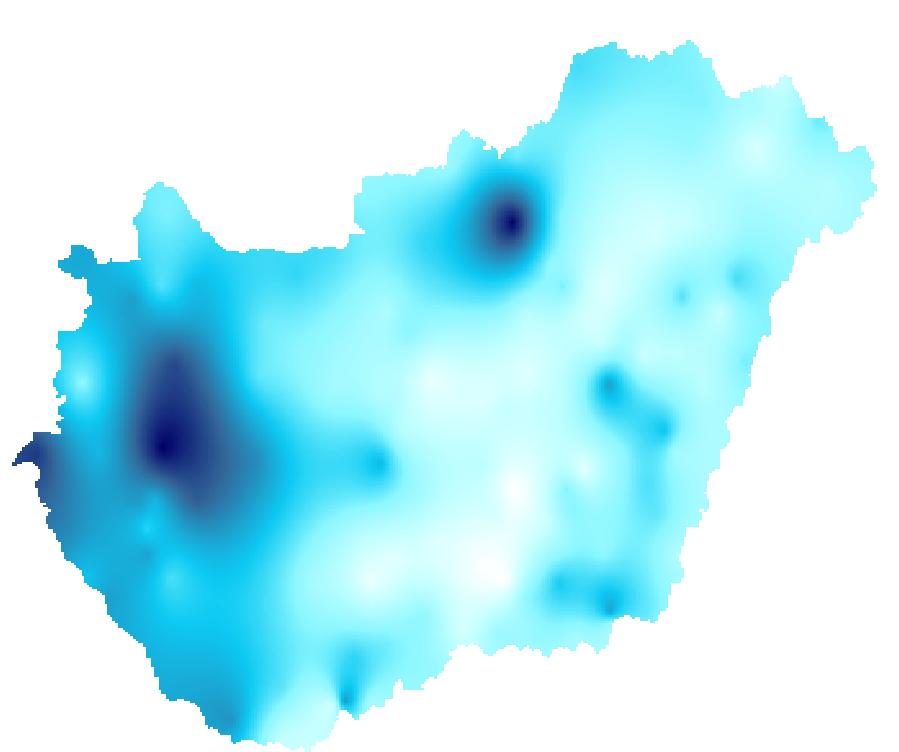 A csapadékeloszlás térbeli változékonyságára példa a Baján augusztus 11-én lehullott csapadék.