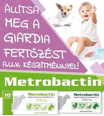 HASZONÁLLAT A Giardiától a légyig, macskától a birkáig Metrobactin 250mg/500mg tabletta kutyáknak és macskáknak A.U.V.