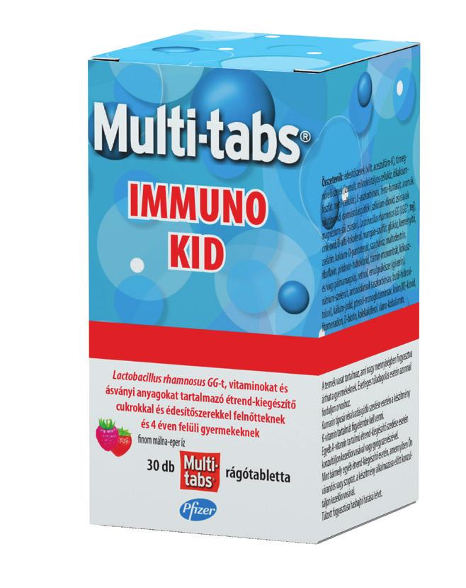 multivitamin a gyermekek immunrendszerének normál működéséért. Vitaminokat, ásványi anyagokat és Lactoacillust tartalmaz.